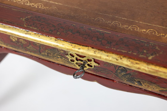 Image 1 of Bureau Plat de Style Louis XV à Décor de Scènes Lacustres, Circa 1800