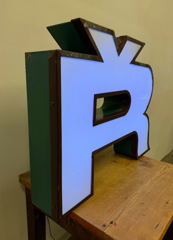 Image 1 of Large Vintage Illuminated Advertising Letter Ř , 1960s