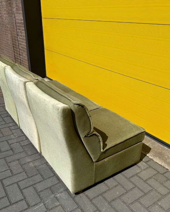 Vintage green Modular sofas – 70s German velour – Velvet (photo 7 of 15)