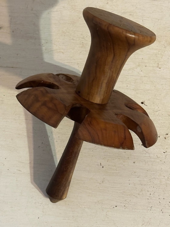 Vintage gedraaide houten eierdopjes set - standaard plus 6 stuks, Tafelaccessoires, Bruin (foto 15 van 15)