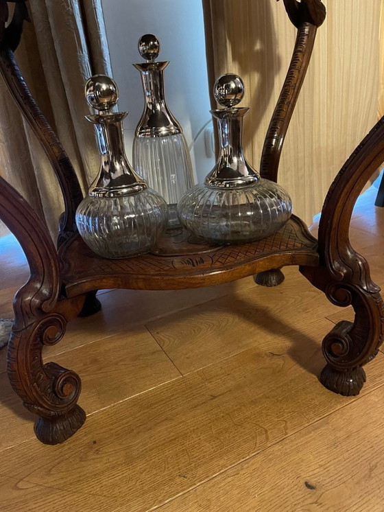 Image 1 of Mesa neorrenacentista con bandeja, italiana, siglo XIX, nogal macizo