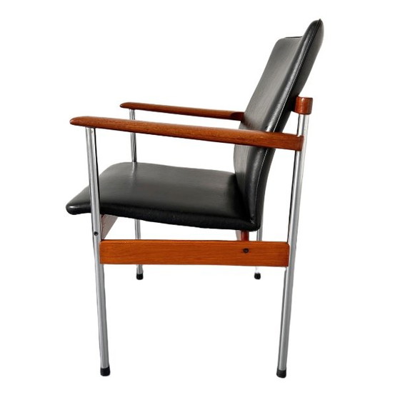 Image 1 of Vintage Danish Design Thereca chair mid-century teak black 1970's