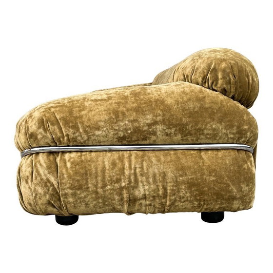 Image 1 of Sillón Sesann de Gianfranco Frattini para Cassina en terciopelo amarillo ocre, 1972
