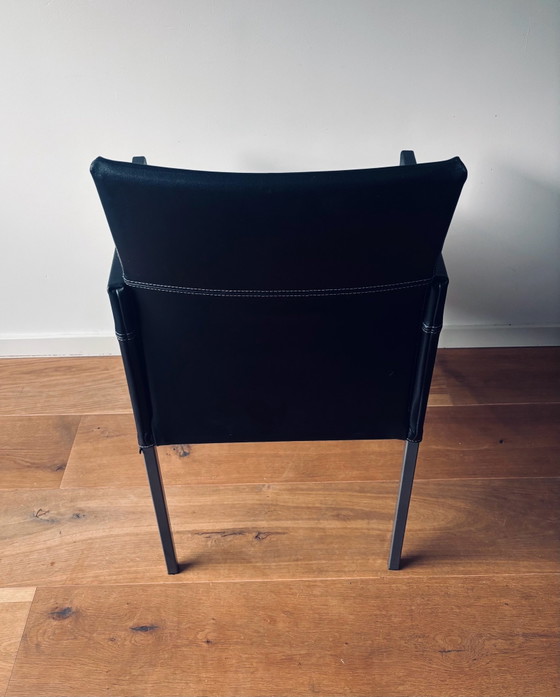 4x KFF Texas Sedie da pranzo – pelle nera con gambe in acciaio inossidabile – Metallo (photo 11 of 15)