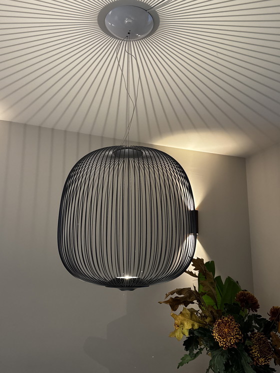 Image 1 of Foscarini spokes 2 midi lampada a sospensione 45cm LED nero