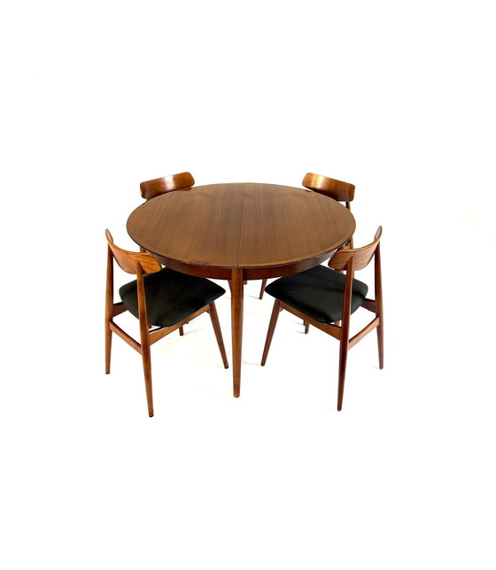 Image 1 of Vintage extendable walnut dining table, Lübke '60