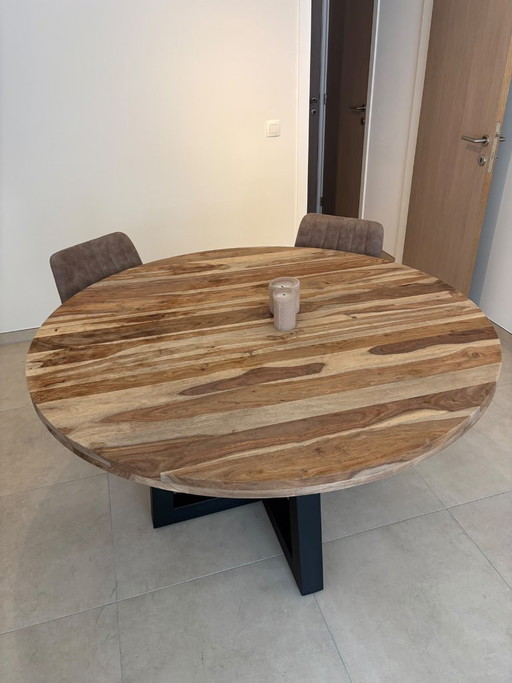 Runder Design-Esstisch Ø140 cm - Massivholz