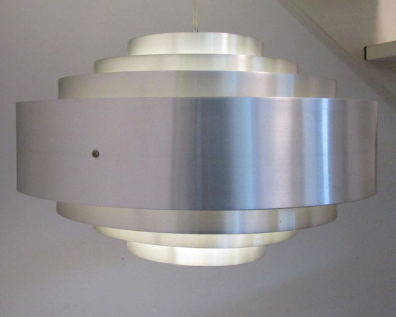 Image 1 of Lampe suspendue Linea Verdace en acier inoxydable.