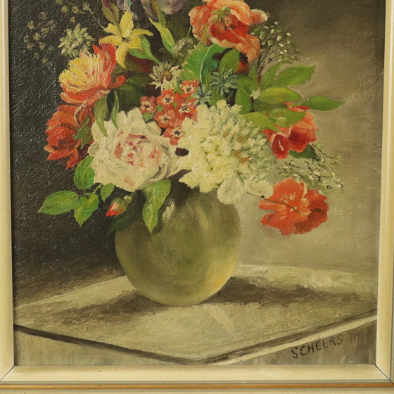Image 1 of Flowers in Vase Still Life Painting