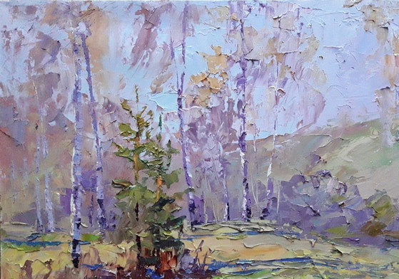Origineel olieverfschilderij Natuurlandschap Lentebos – Schilderijen & Tekeningen, Canvas (photo 6 of 8)