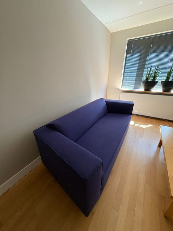 Image 1 of Bloq 3-zitsbank (paars/blauw), Bloq Fauteuil (geel/oker én paars/blauw), 