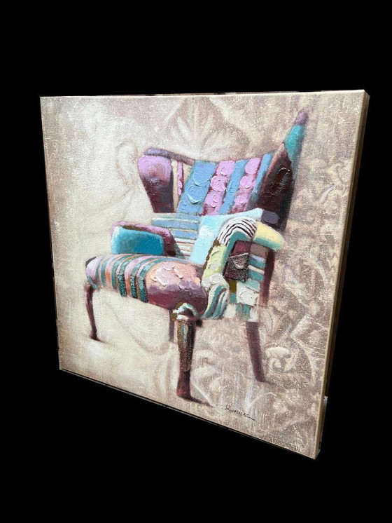 Image 1 of Dipinto unico firmato Romeck – Moderno e colorato – 80×80 cm