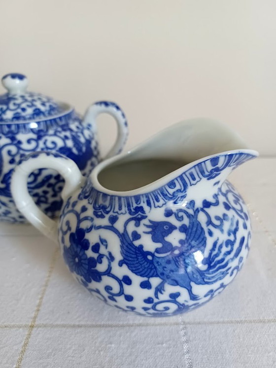 Vintage Japanese Sugar & Creamer Set • Phoenix Ware • Marked: Mizuno sei (ca. 1930-1960) • Perfect Condition! (photo 3 of 6)