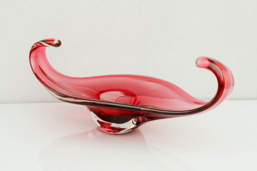 Große Muranoglas Schale, Pink, 1960er