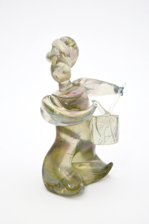 Tamburino statuette by Seguso Vetri d'Arte, 1930s