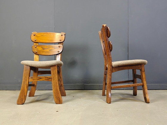 Image 1 of Vintage brutalist dining chairs, set of 5 - 1960s