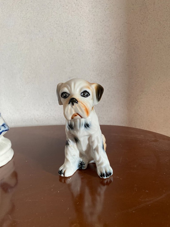 Statuine vintage in porcellana, anni '60-'70 - Dama con arpa e cucciolo - Set di 2 – Oggetti decorativi (photo 7 of 9)