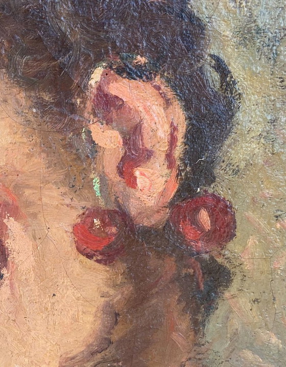 Image 1 of Louis Azéma (1876 - 1963) Porträt: "L'enfant aux cerises" Öl auf Leinwand, gerahmt Circa 1930