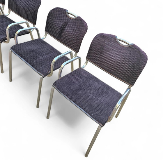 4 x black upholstery Castiglietta dining Chairs by Castiglioni for Zanotta / Italy 1960s (photo 4 of 26)