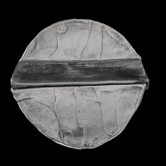 Image 1 of Große massive brutalistische Silberbrosche / Anhänger