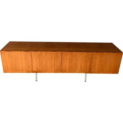 Aparador vintage de chapa de teca con cuatro puertas, 1950-1960