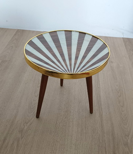 Image 1 of Beistelltisch aus den Fünfzigern mit ungewöhnlichem Motiv