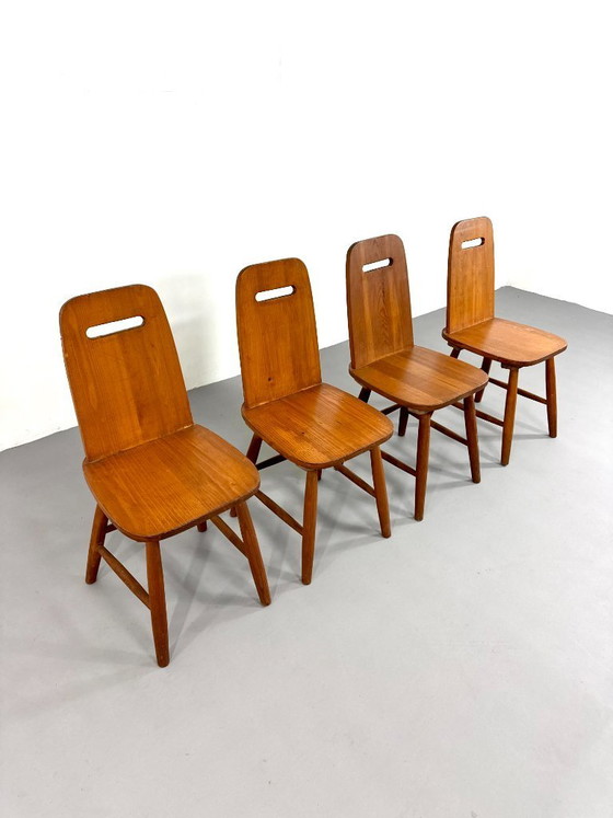 Image 1 of Vintage Scandinavian Brutalist chair style of Eero Aarnio Wooden mid century Danish design