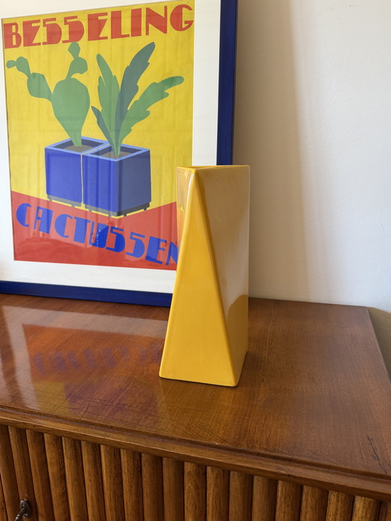 Image 1 of Vase en céramique jaune de l'ère spatiale, Pietro Arosio, Parravicini Italie vers 1960
