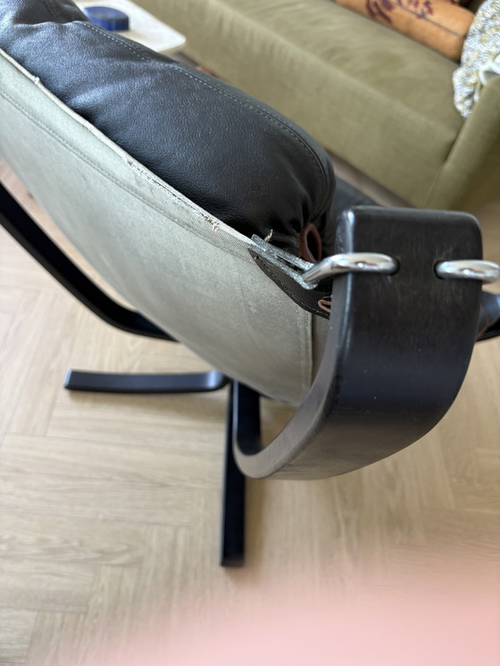 Image 1 of Black Vatne Møbler Falcon chair by Sigurd Ressell, high model