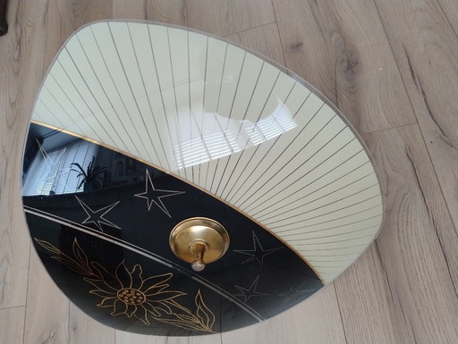 Plafonnier vintage en verre des années 50 et 60