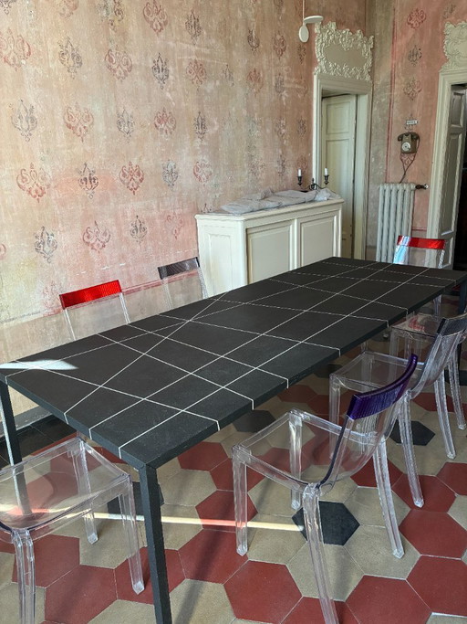 Table MDF Tense modèle Intarsia