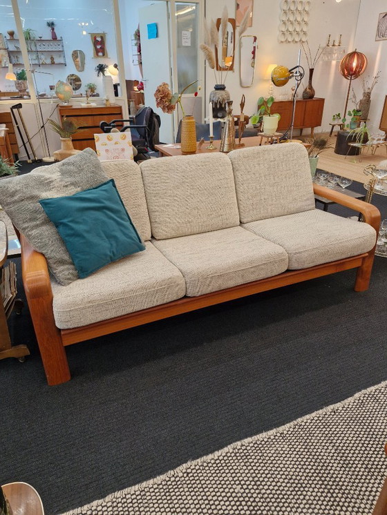 Image 1 of Vintage Danish design three-seater teak sofa 70s