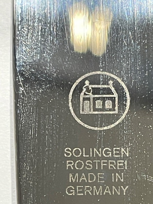 Bestekset Solingen deels verzilverd 6-persoons, 47-delig, Christofle Albi dessertvorkjes 6-delig, Waring & Gillow taartschep