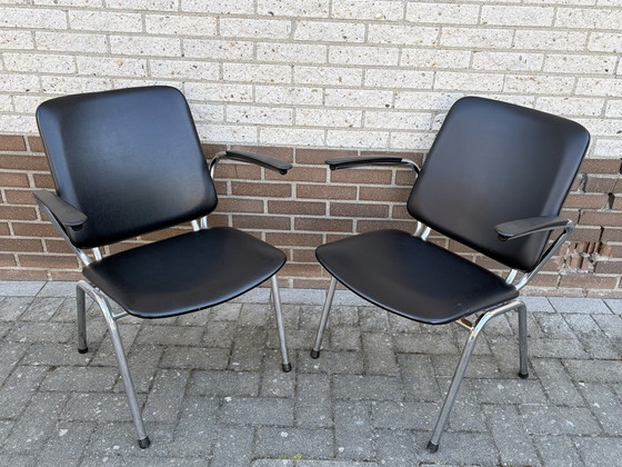 Image 1 of 2 vintage buisframe stoelen Gebroeders de Wit Gispen midcentury 