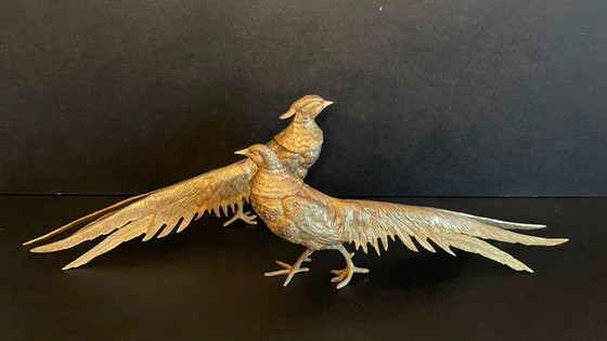 Image 1 of Pair of pheasants Maison Forrest * Hollywood Regency * Vintage 80s