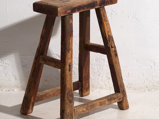 Antiker rechteckiger Hocker (ca. 1920) #3 – Rustic (photo 2 of 15)