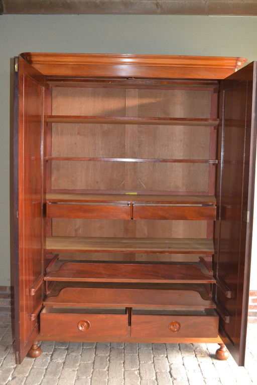 Antique Mahogany Biedermeier Cupboard