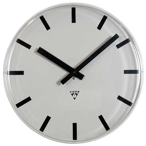 Reloj de pared de oficina vintage de Pragotron, años 80