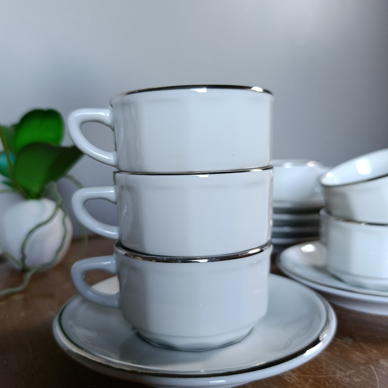 6 Parisian bistro cups, Flora model - Apilco Deshoulieres