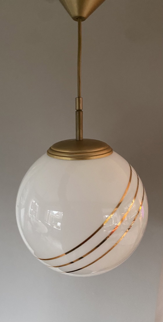 Image 1 of Art Deco Lakro Amstelveen Hanglamp Melkglas