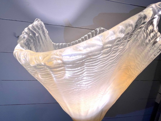 Image 1 of Rara lampada da tavolo in ottone e vetro di Murano della metà del XX secolo, attribuita a Fontana Arte, Italia,