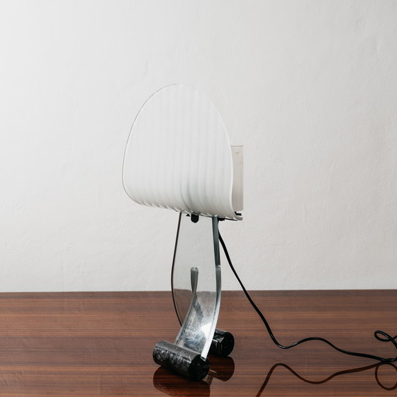 Image 1 of Table Lamp Silhouette Design Table Lamp Marble & Glass 1980's Postmodern