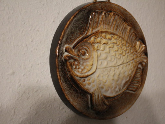 Image 1 of Quadro da parete vintage in ceramica a rilievo raffigurante un pesce, prodotto da Steuler Keramik a Westerwald, anni '70.
