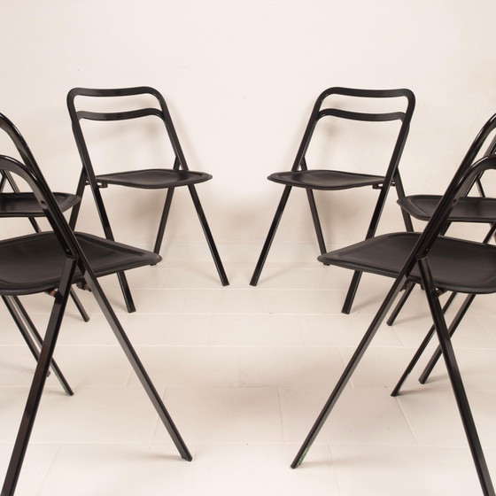 Sillas Clio de Acero y Cuero de Giorgio Cattelan para Cidue – Sillas de comedor, Leather, polished steel (photo 12 of 25)