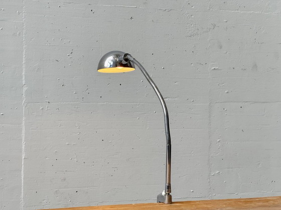 Image 1 of Space Age Chrome Clamp Lamp with Gooseneck, 1970s