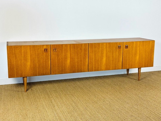 Image 1 of Scandinavian teak sideboard with four doors and tapered legs, 1960