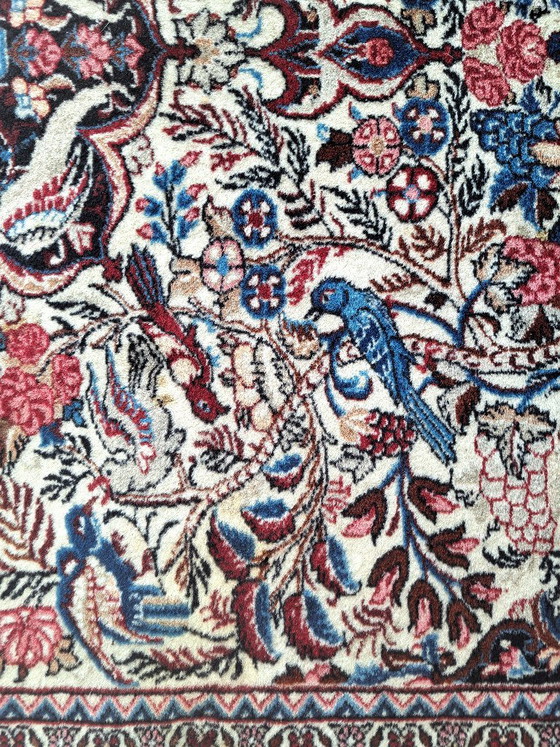 Tappeto Bijar/Bidjar annodato a mano, rosso e blu, con motivi di uccelli, 120x158 cm, Iran – Tappeti, Wool (photo 4 of 6)
