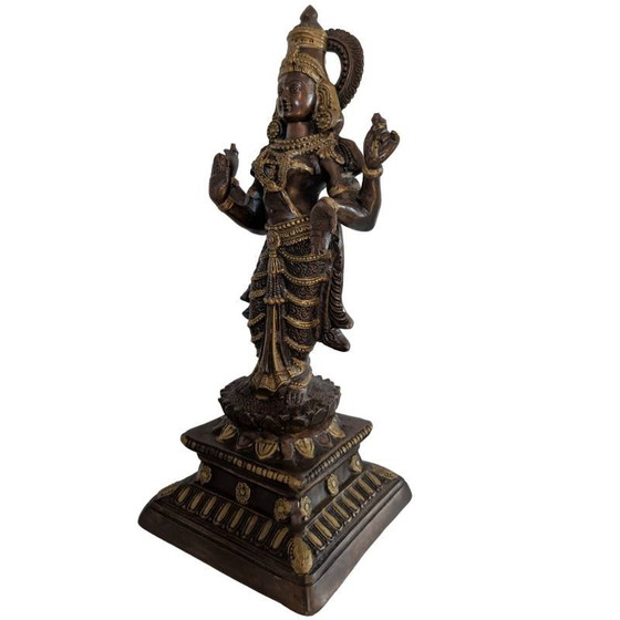 Estatua de Bronce Lakshmi – Diosa India del Sur de la Prosperidad sobre Base de Loto | 1stbuddha – Esculturas (photo 2 of 10)