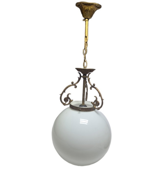 Vintage Pending Lamp, Poland, 1960s – Pendant lamps, Glass, Metal (photo 3 of 10)