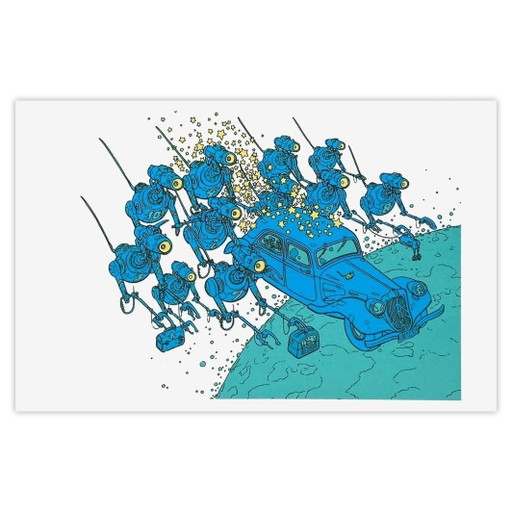 Collectif - Citroen Screenprint Citroën Et La BD - Geof Darrow 1984 – lithos zeefdrukken, Paper (photo 2 of 5)